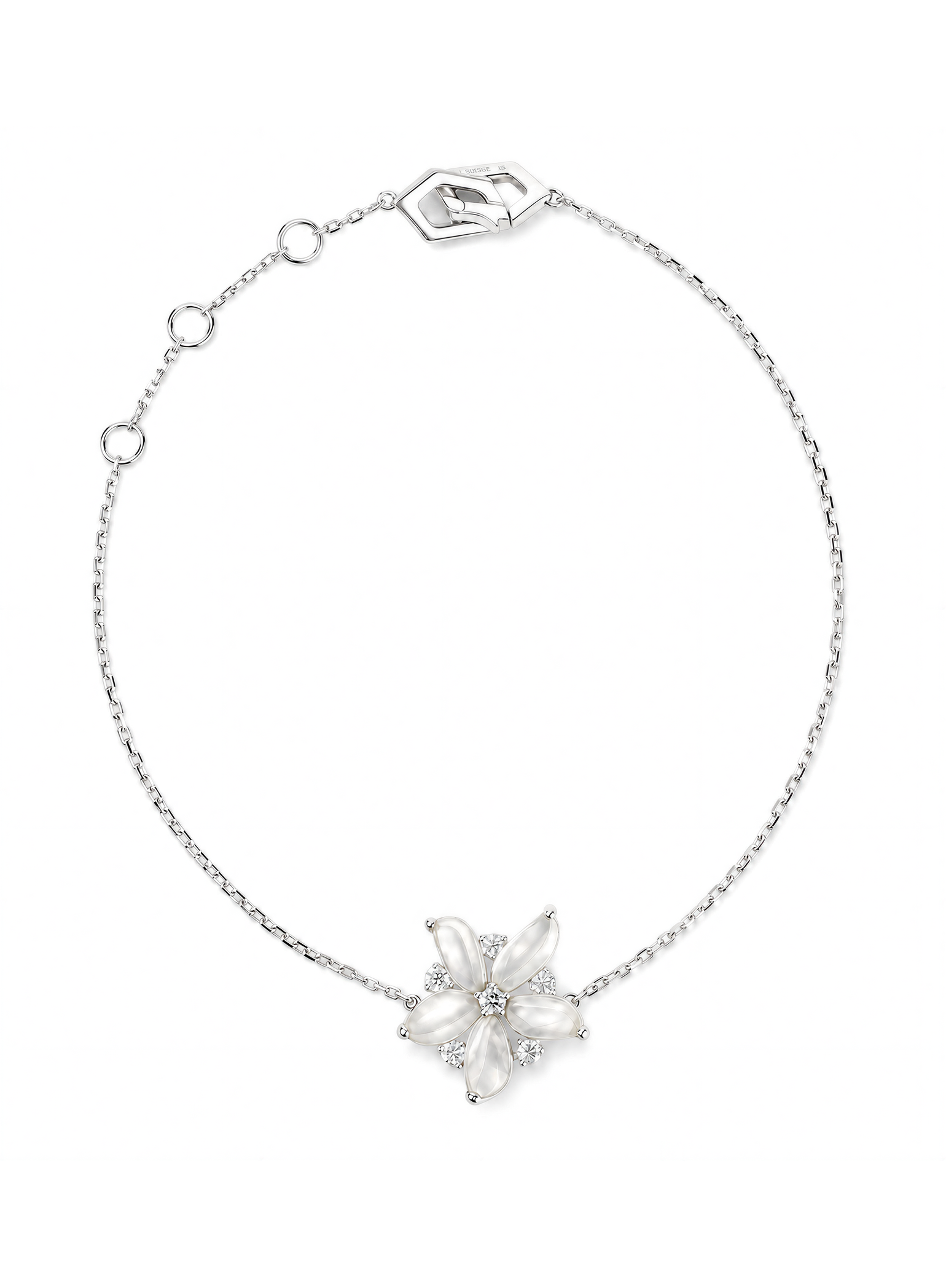 Spin Flower · Zero One Zero 18K Gold Jadeite and Diamond Bracelet