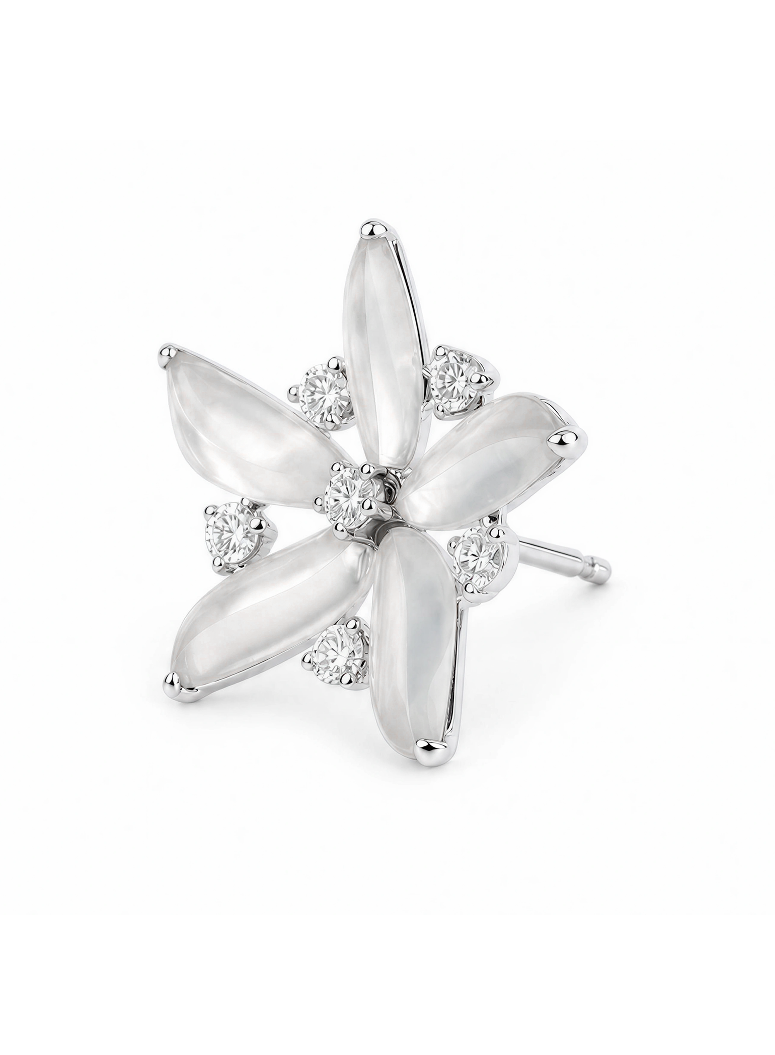 Spin Flower · Zero Two Zero 18K Gold Jadeite and Diamond Earrings