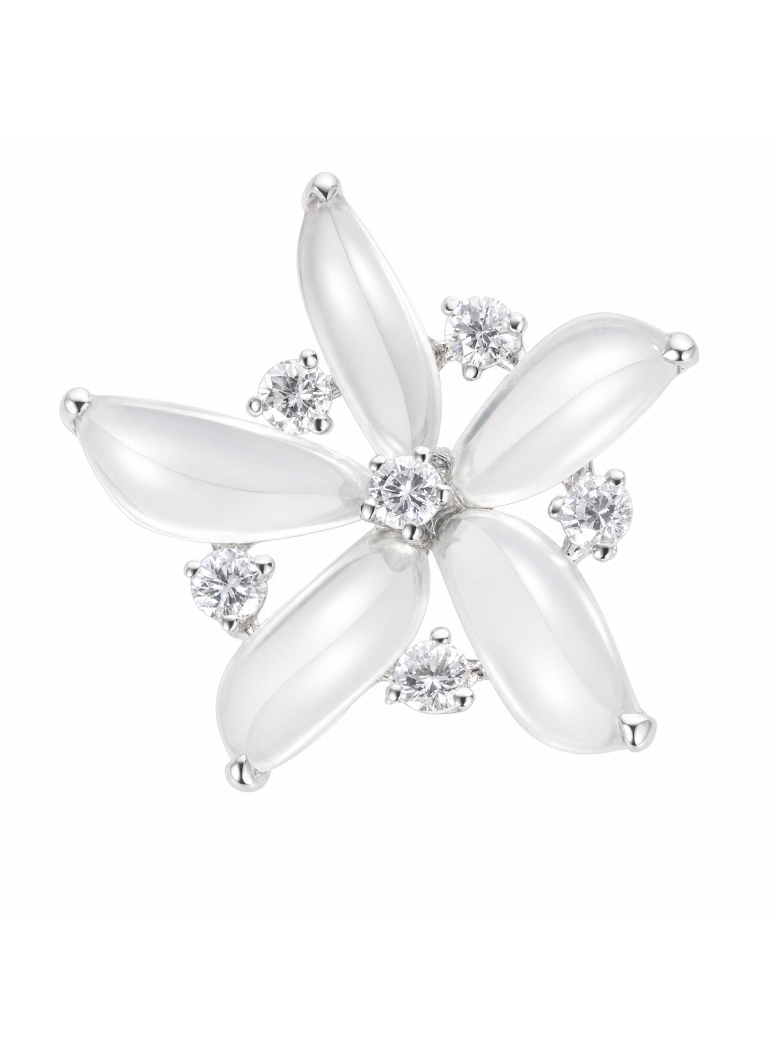 Spin Flower · Zero Two Zero 18K Gold Jadeite and Diamond Earrings
