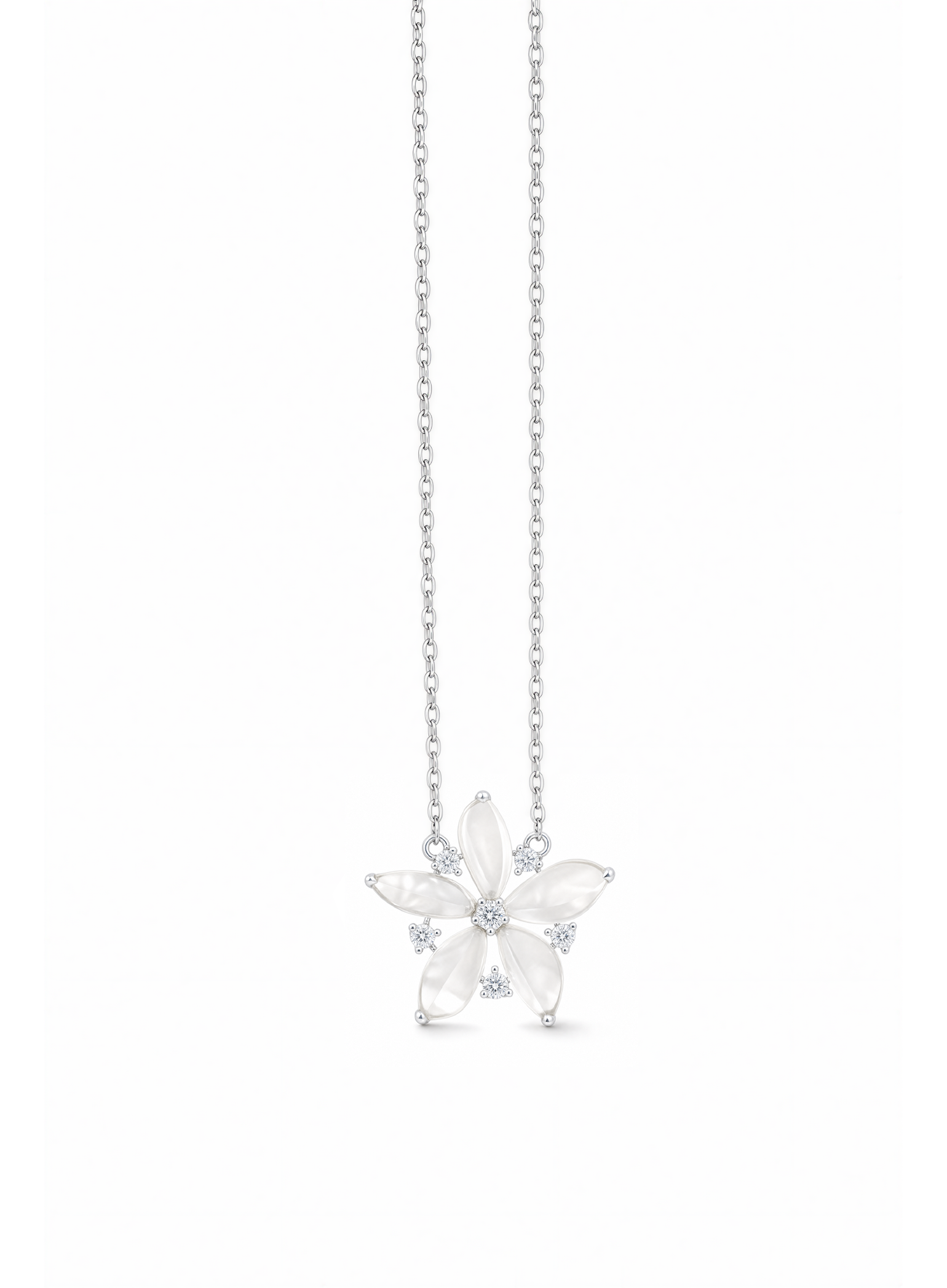 Spin Flower · Zero One Zero  18K Gold Jadeite and Diamond Nacklace