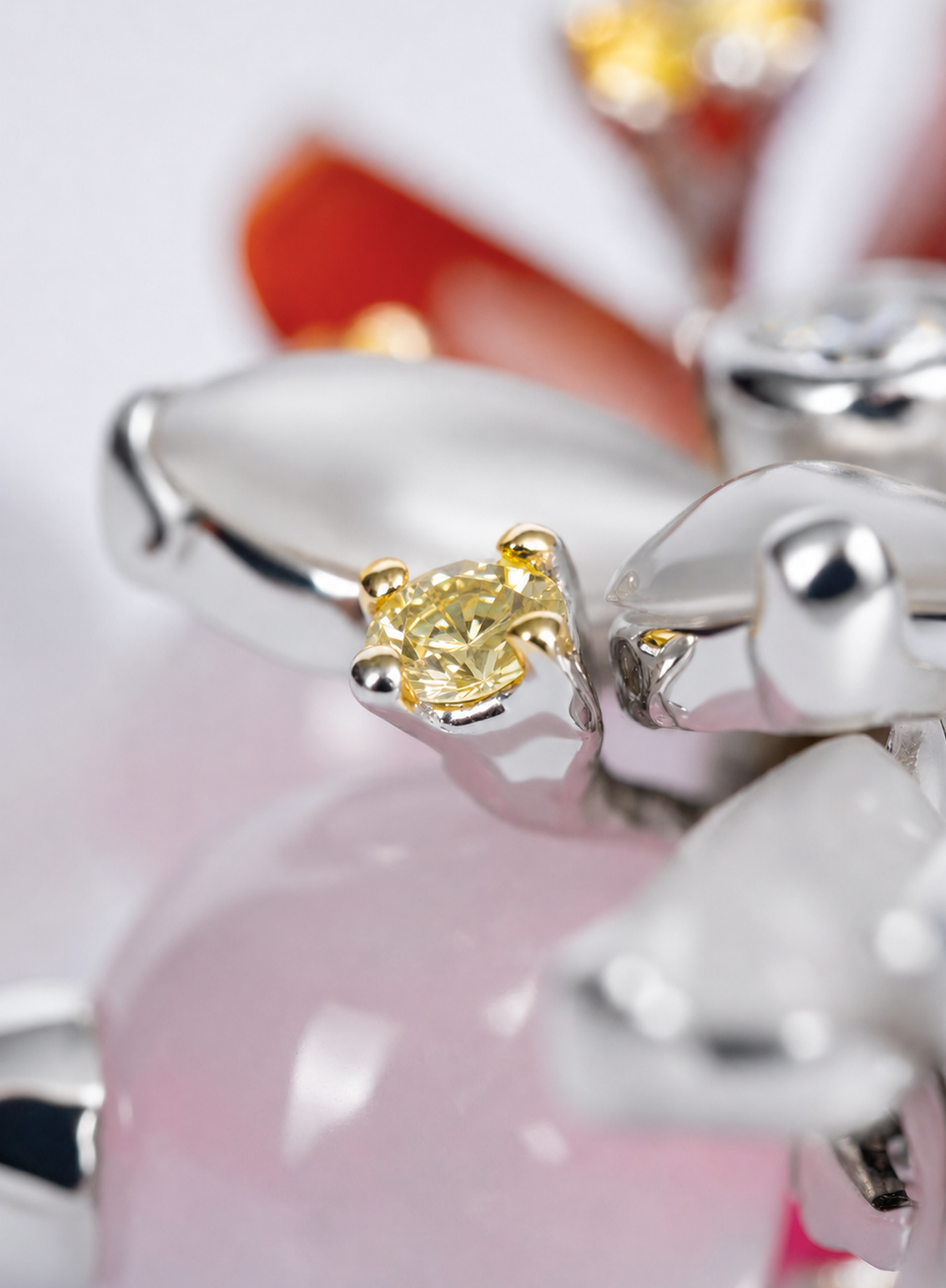 Spin Flower · Φ089 18K Gold Jadeite and Gems  Jewellery Suite