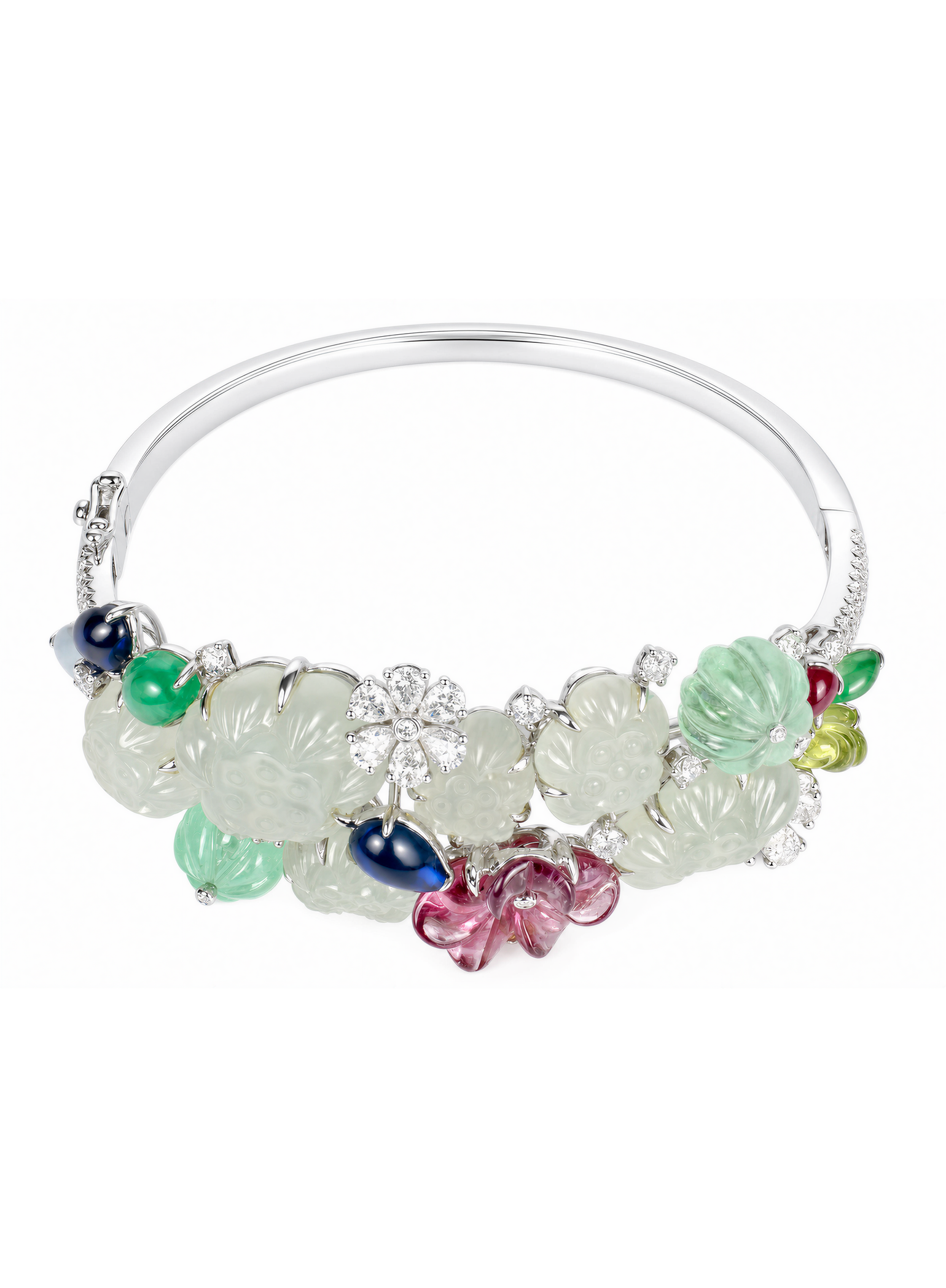 「Harmony of Giverny」18K Icy Jadeite  And Gems Jewelry Suite