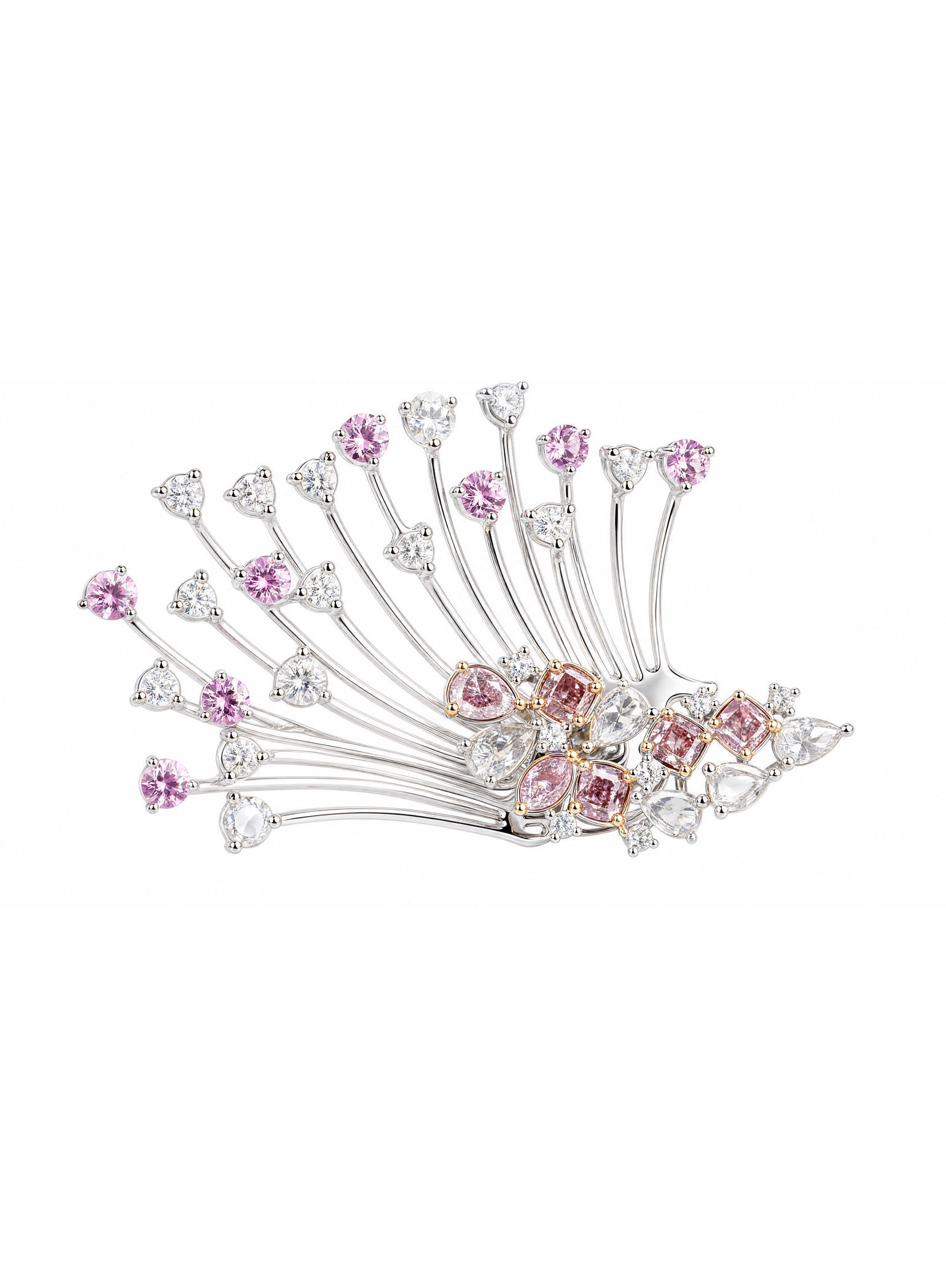 「Lingxi Spirit Fairy 」 18K  Gold Earrings Set with Pink Diamonds