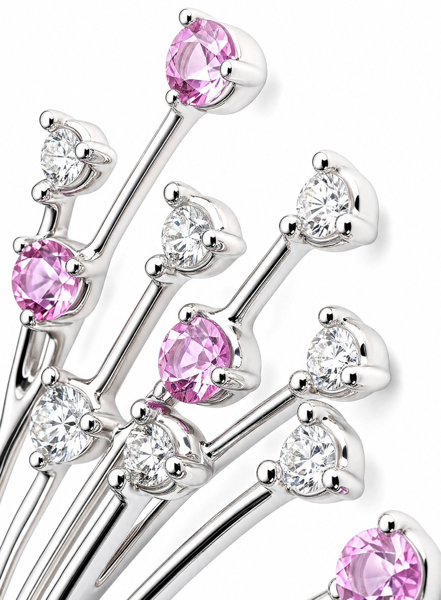 「Lingxi Spirit Fairy 」 18K  Gold Earrings Set with Pink Diamonds