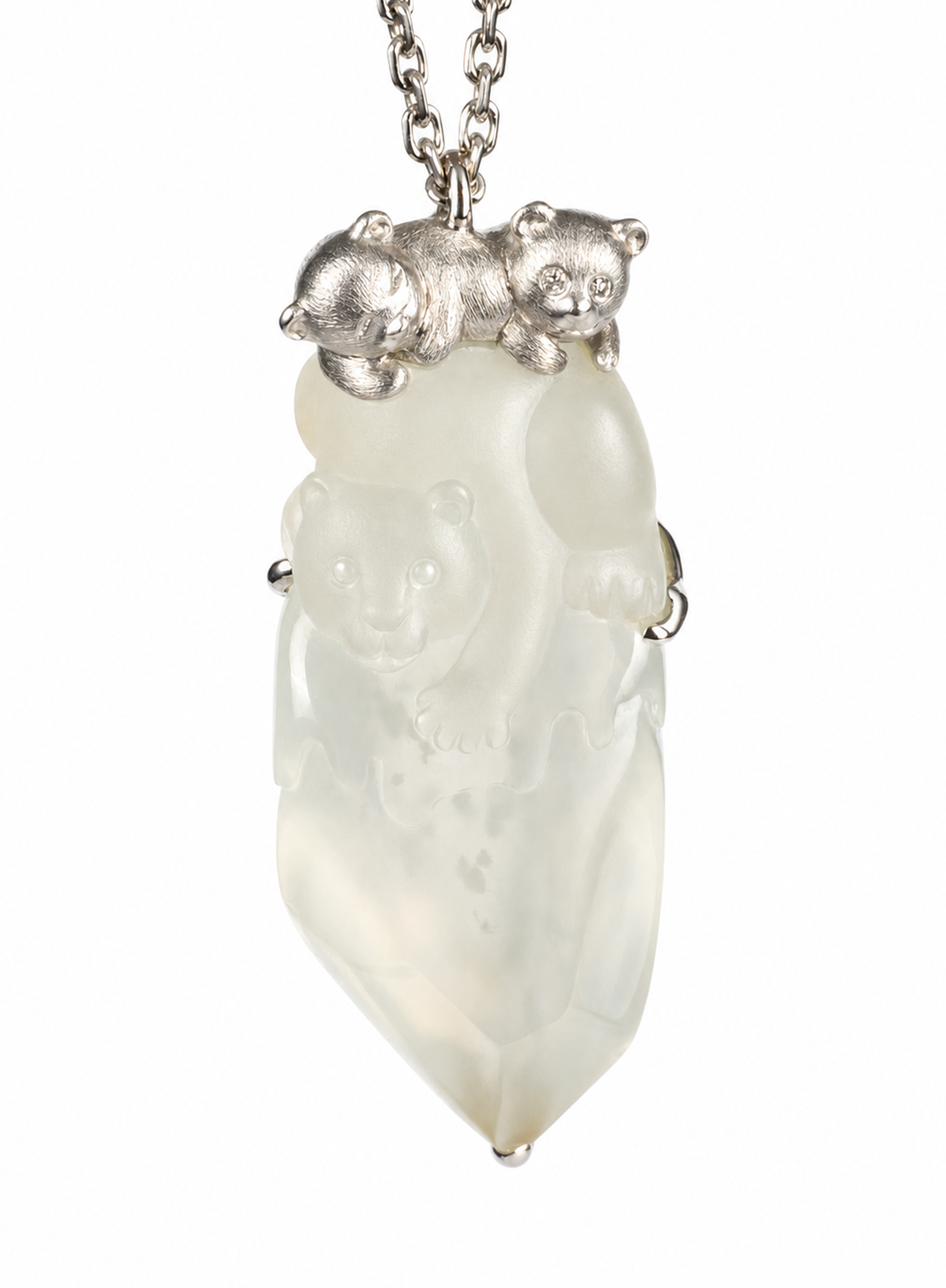「Arctic Wildlife」Animal-themed 18K Gold Jadeite & Gems Jewelry Suite