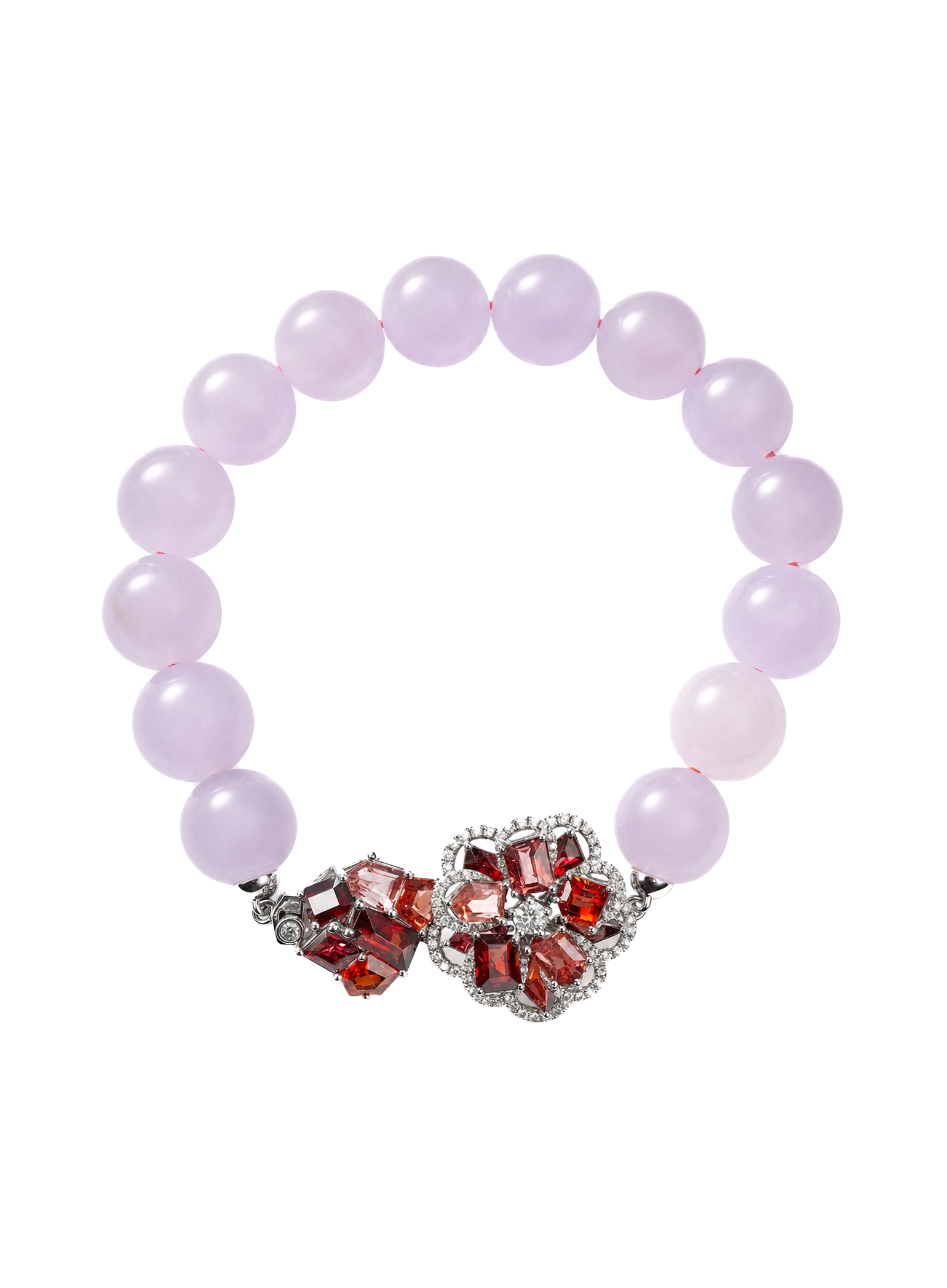 「The Kiss of Adcnis Flower」18k Lavender Jadeite  Diamonds And Gems  Jewelry suite