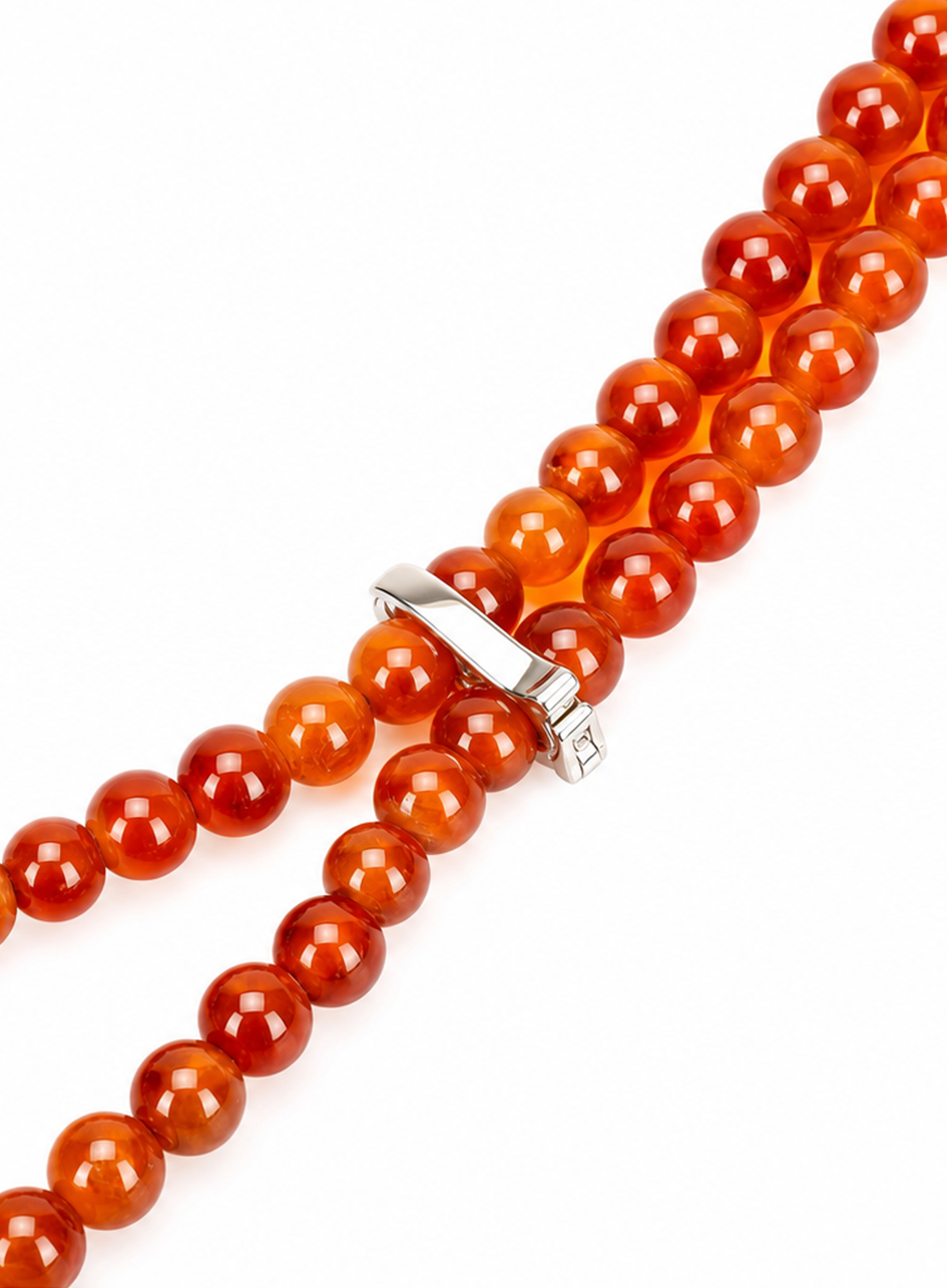 「Embrace Circuit」18k Orange Jadeite With Diamonds Micro-sculpture Necklace