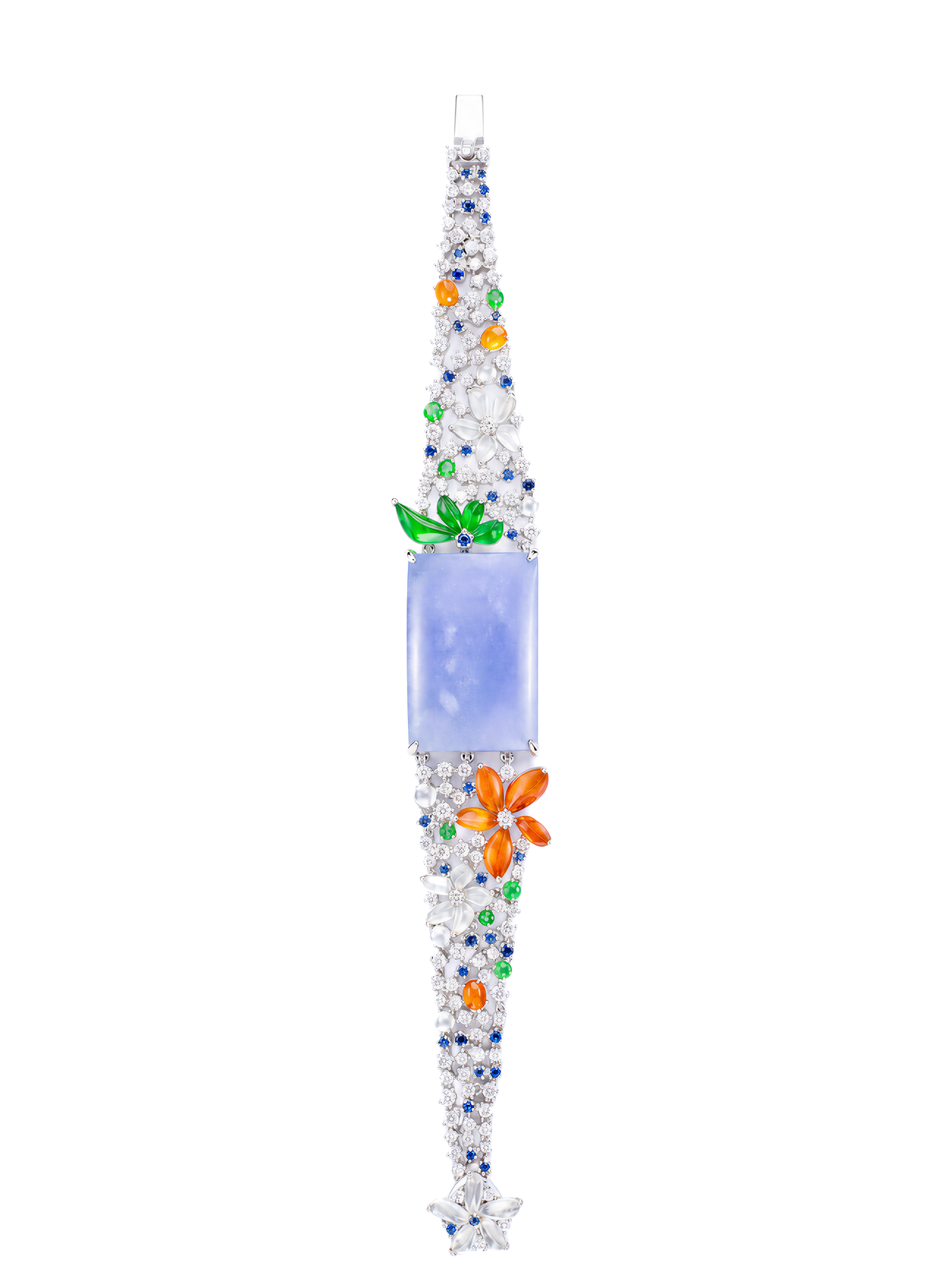 Spin Flower · Φ144 18K Lavender Jadeite Diamond & Mluti-Gems Bracelet