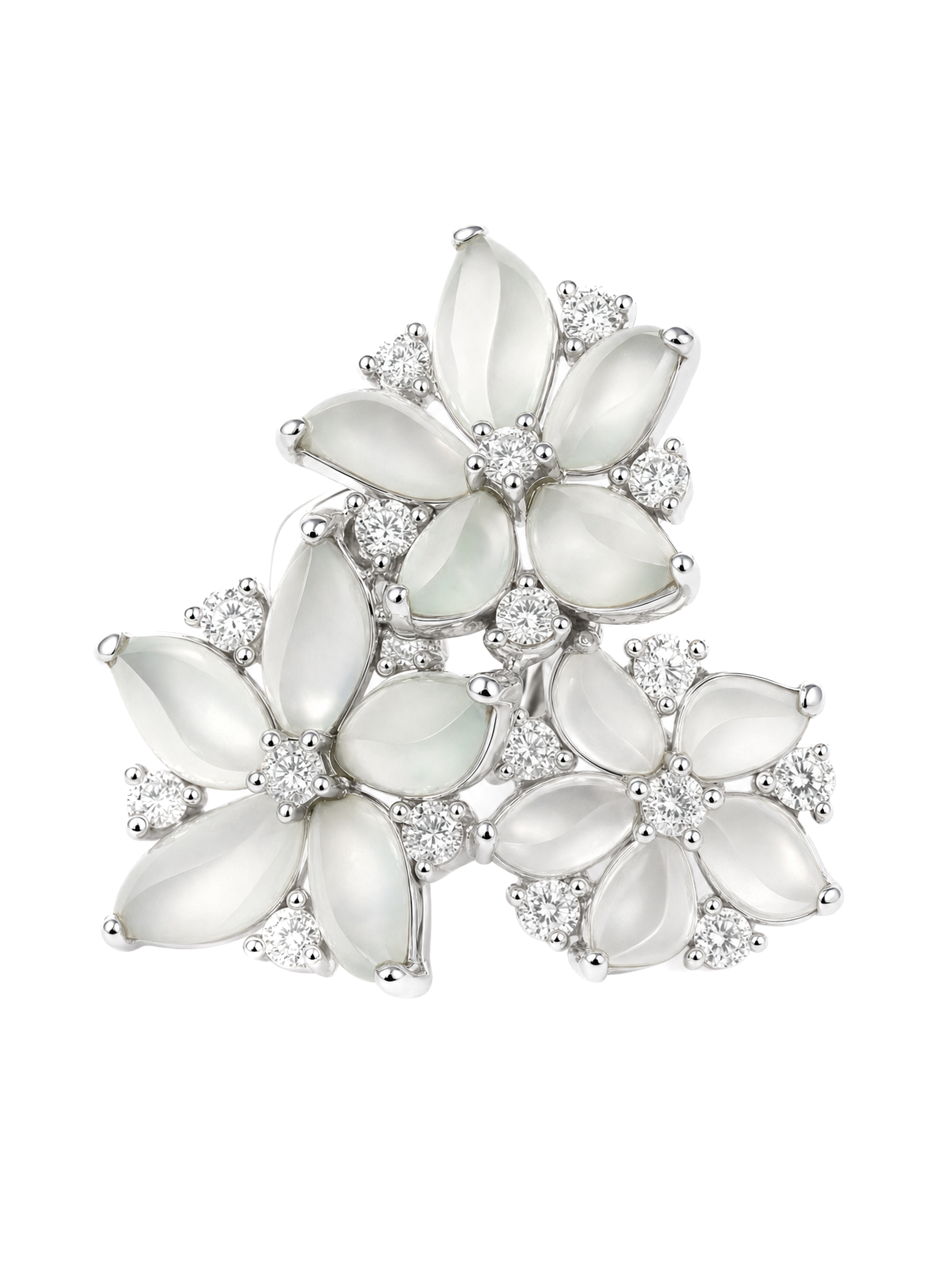 Spin Flower · Zero One Zero 18K Gold Jadeite and Diamond Earrings