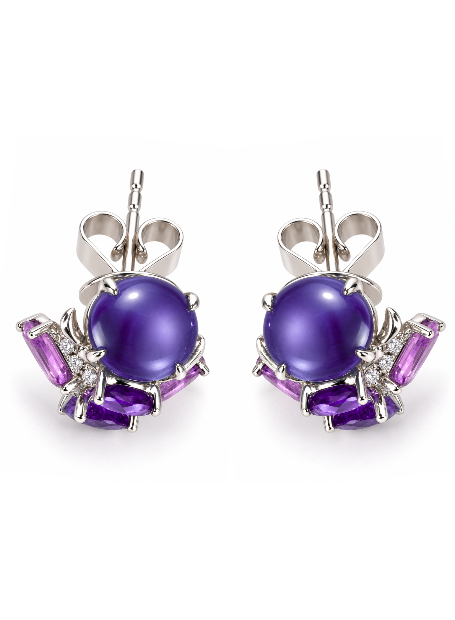 「The Starry Bloom 」18K Gold Jadeite and Diamond Earrings