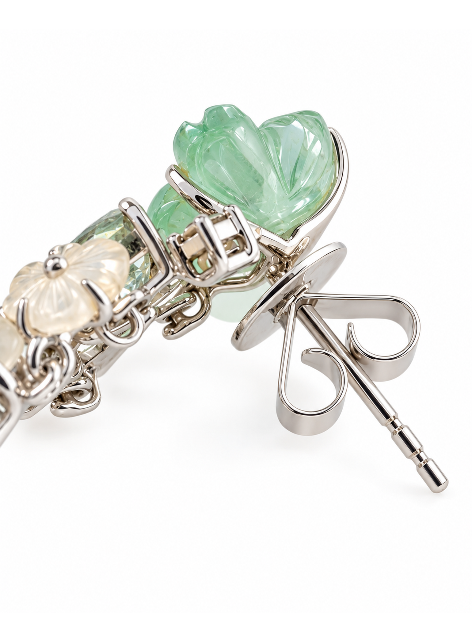 「Teeth & Memories」Natural Burmese Glassy Jadeite  with Gems Jewelry Suite